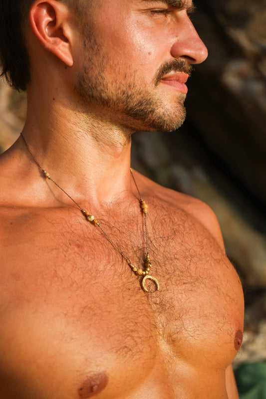 Kette "Miran" mit Mond und Jaspis (Herren)