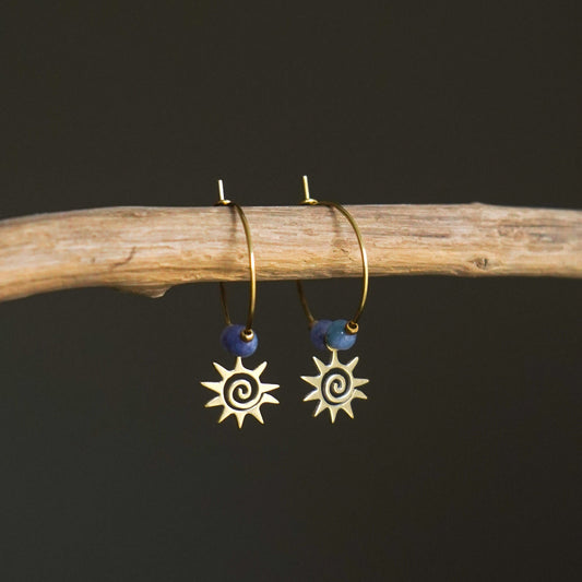 Ohrringe "Manua" Aventurin Sonne Spirale