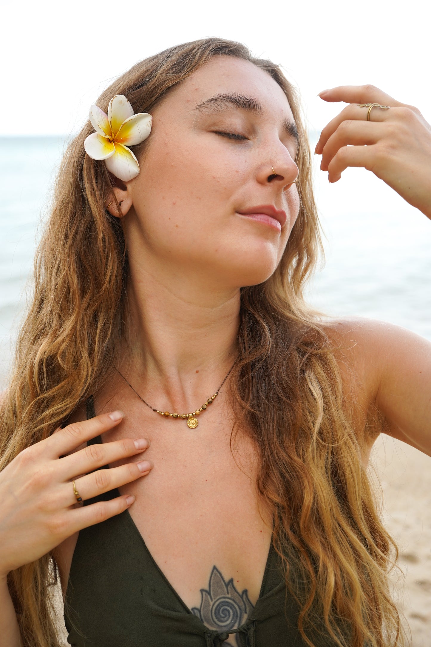 Kette "Malya" mit Jaspis und Sonne