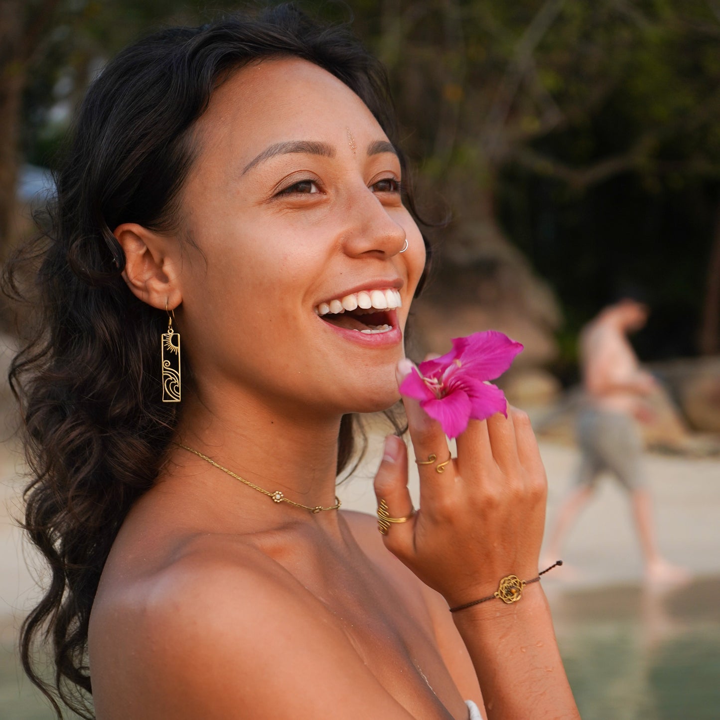 “Samira” bracelet with mandala and tiger's eye