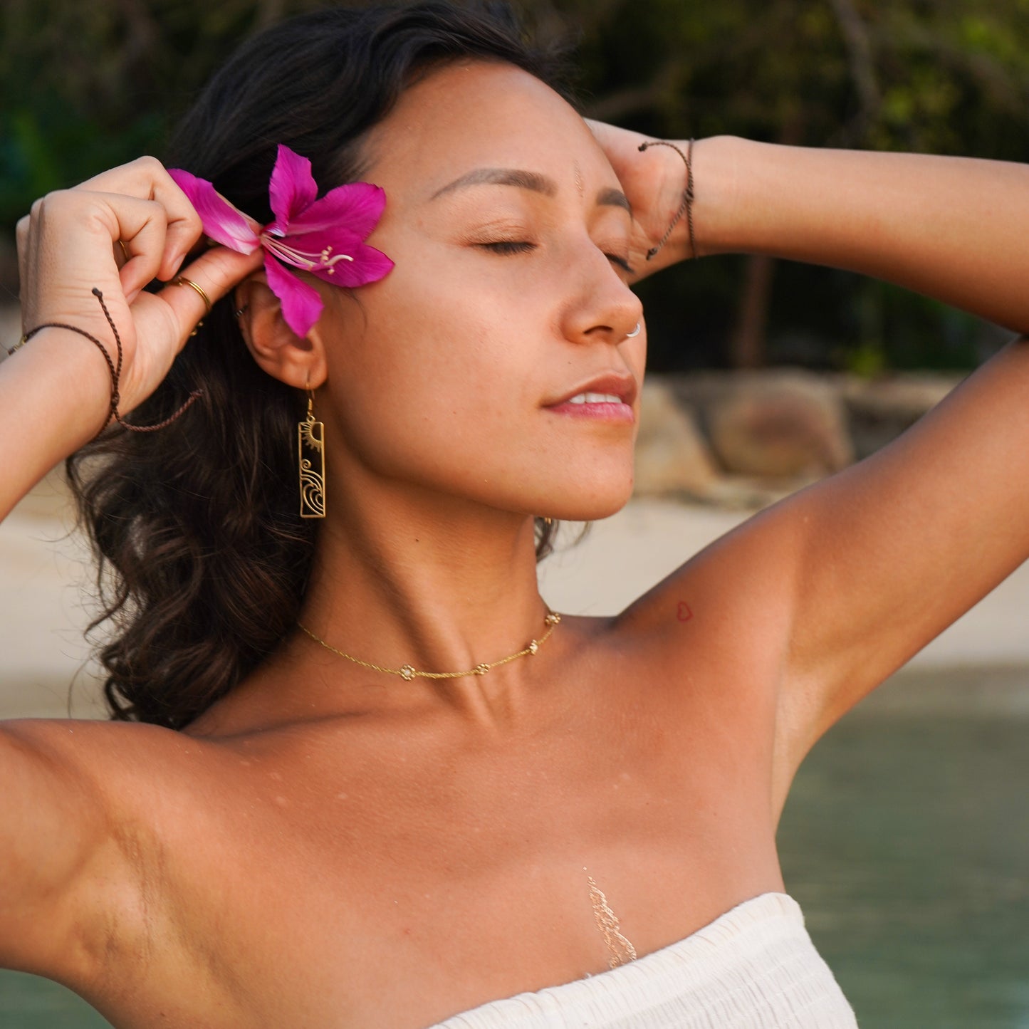 Ohrringe "Malyn" mit Sonne und Welle