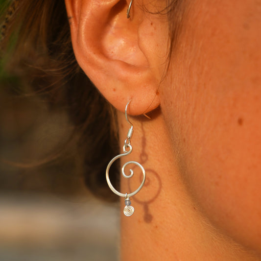 Ohrringe "Oleana" mit Aventurin und Spirale