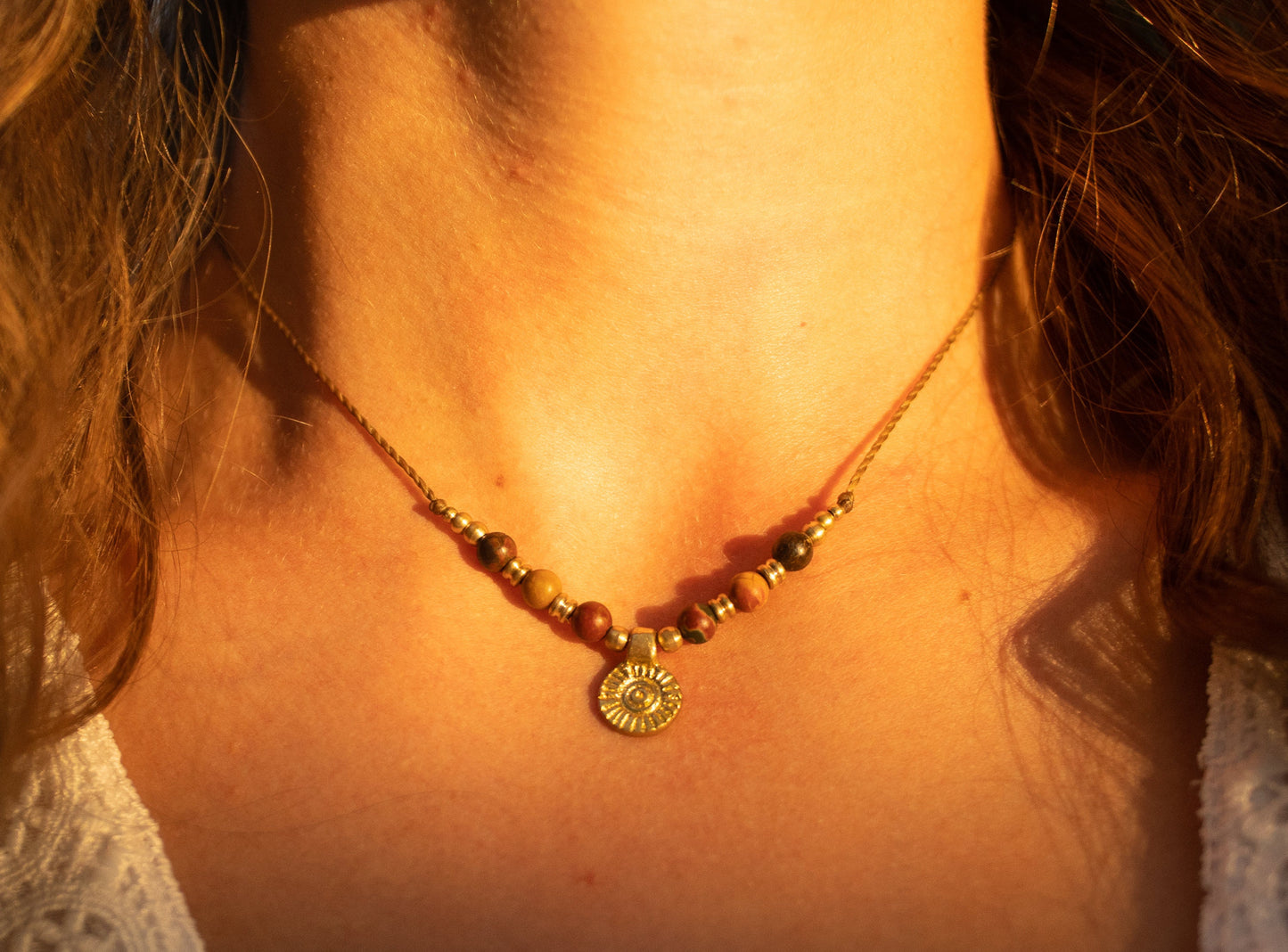 Kette "Suriname" mit Jaspis und Sonne