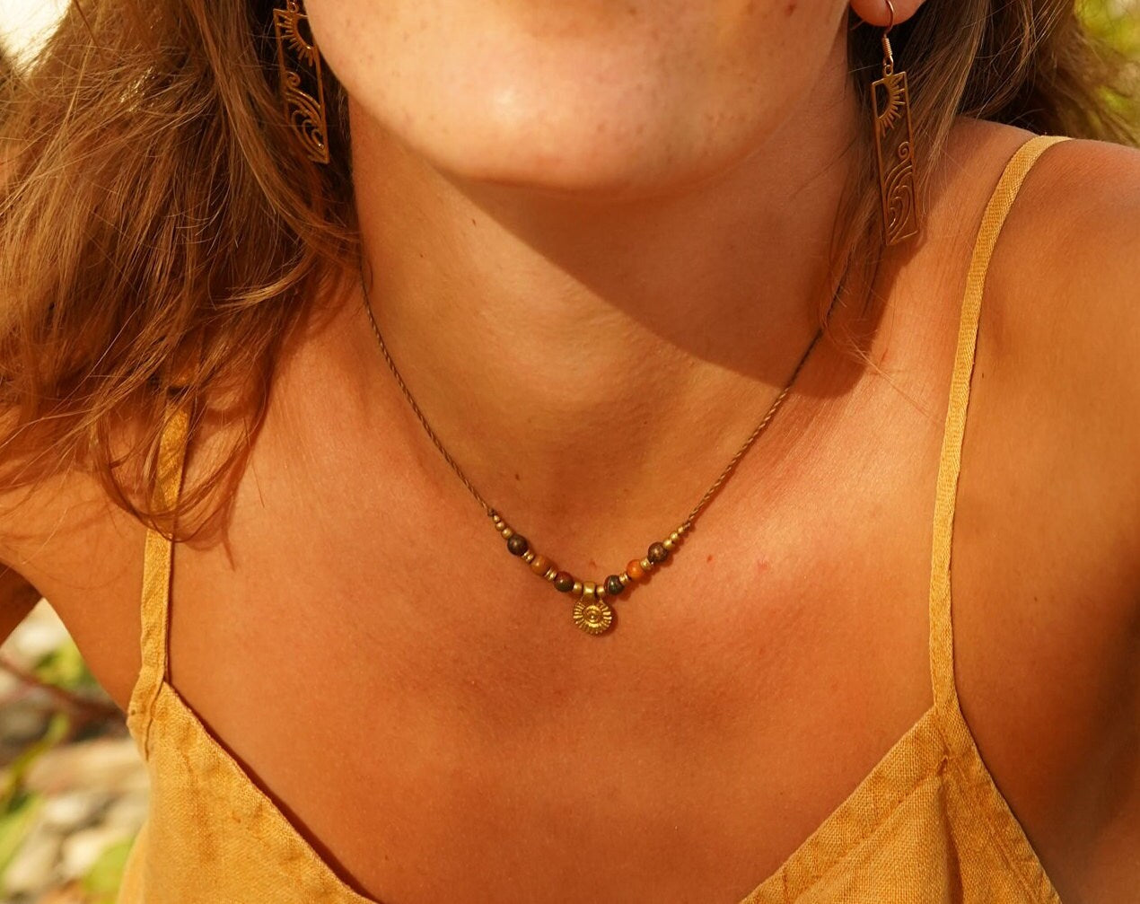 Kette "Suriname" mit Jaspis und Sonne
