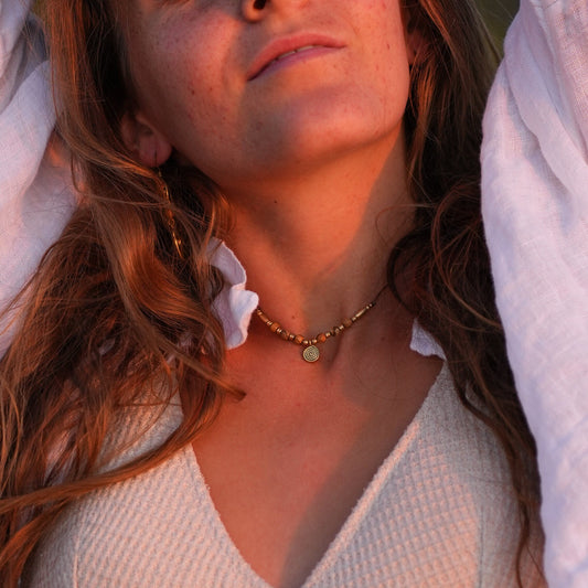 Kette "Maruli" mit Jaspis und Spirale