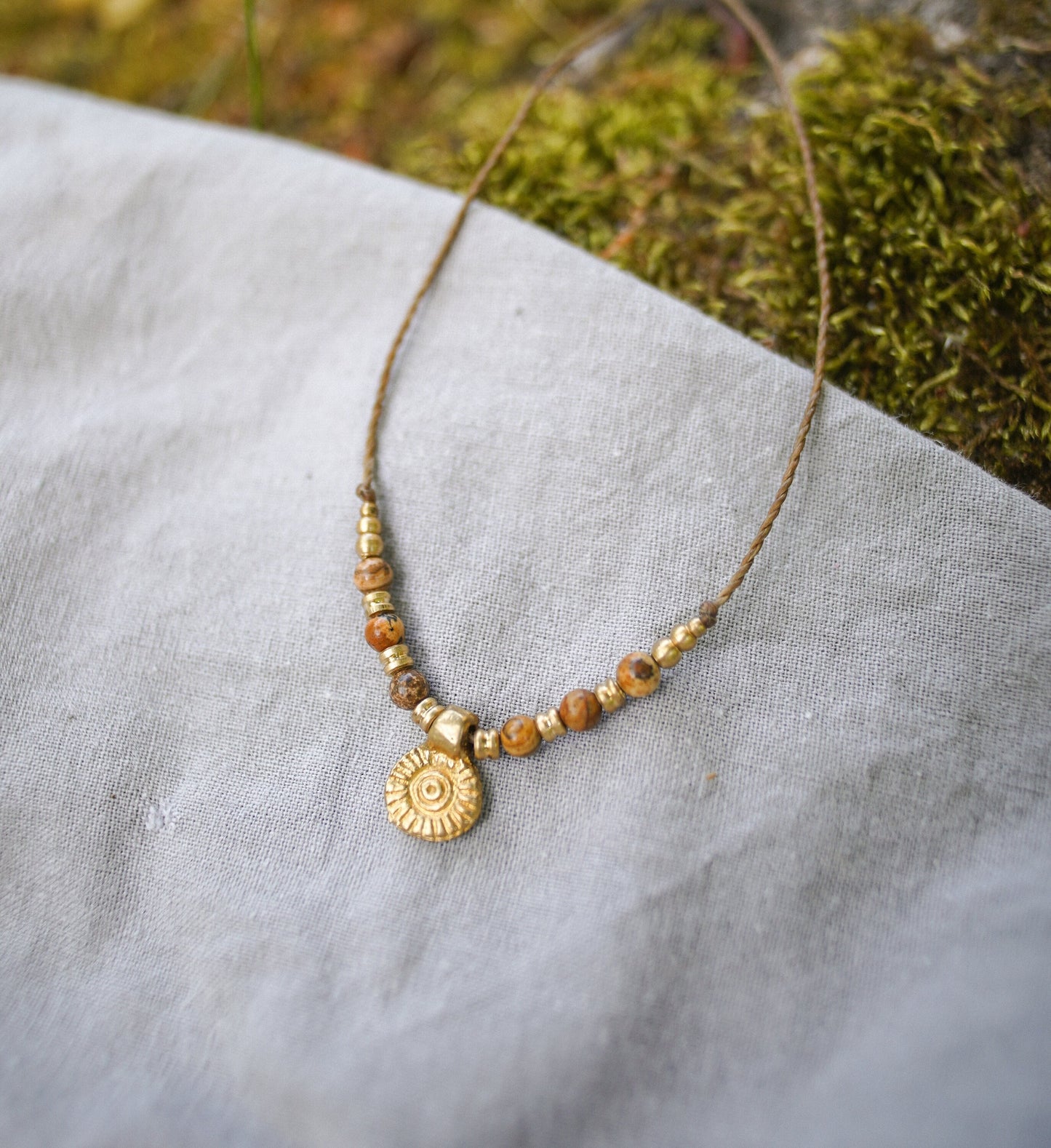 Kette "Malya" mit Jaspis und Sonne
