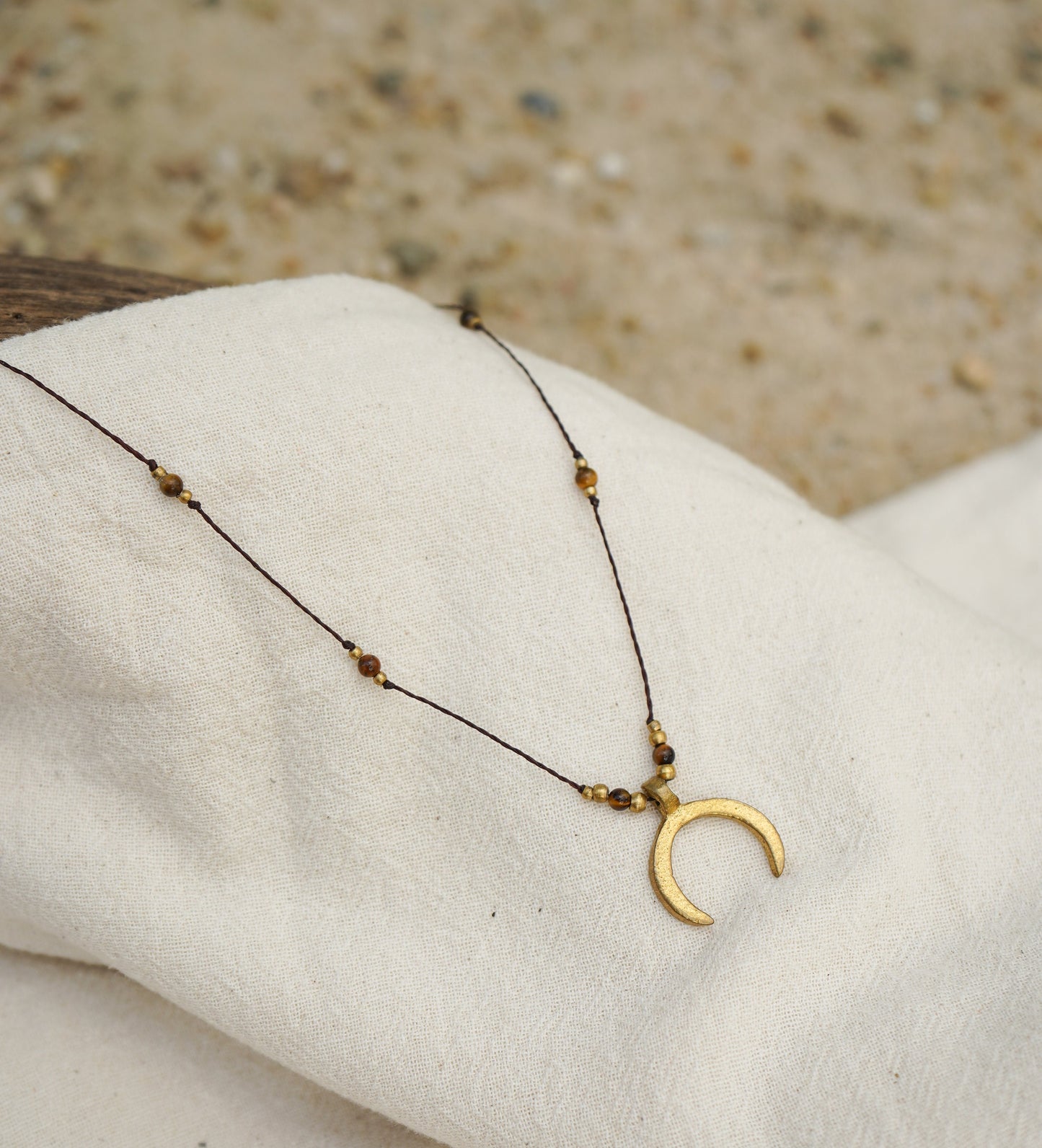 Kette "Lunera" mit Tigerauge und Mond (Layer)