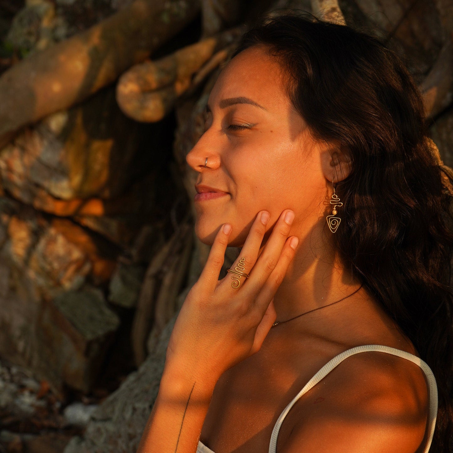 Ohrringe "Alyna" mit Jaspis und Spirale