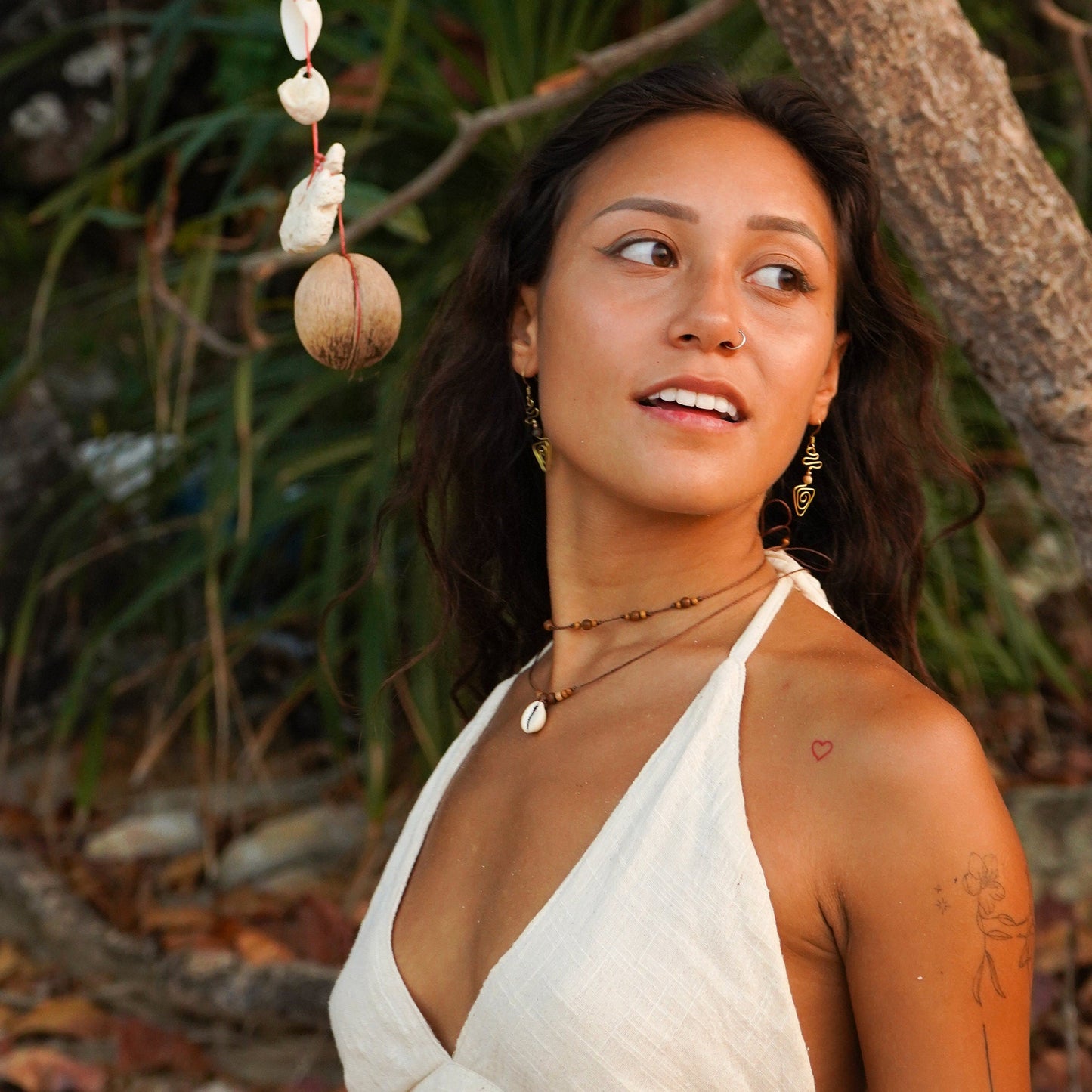 Kette "Vera" mit Holz und Muschel