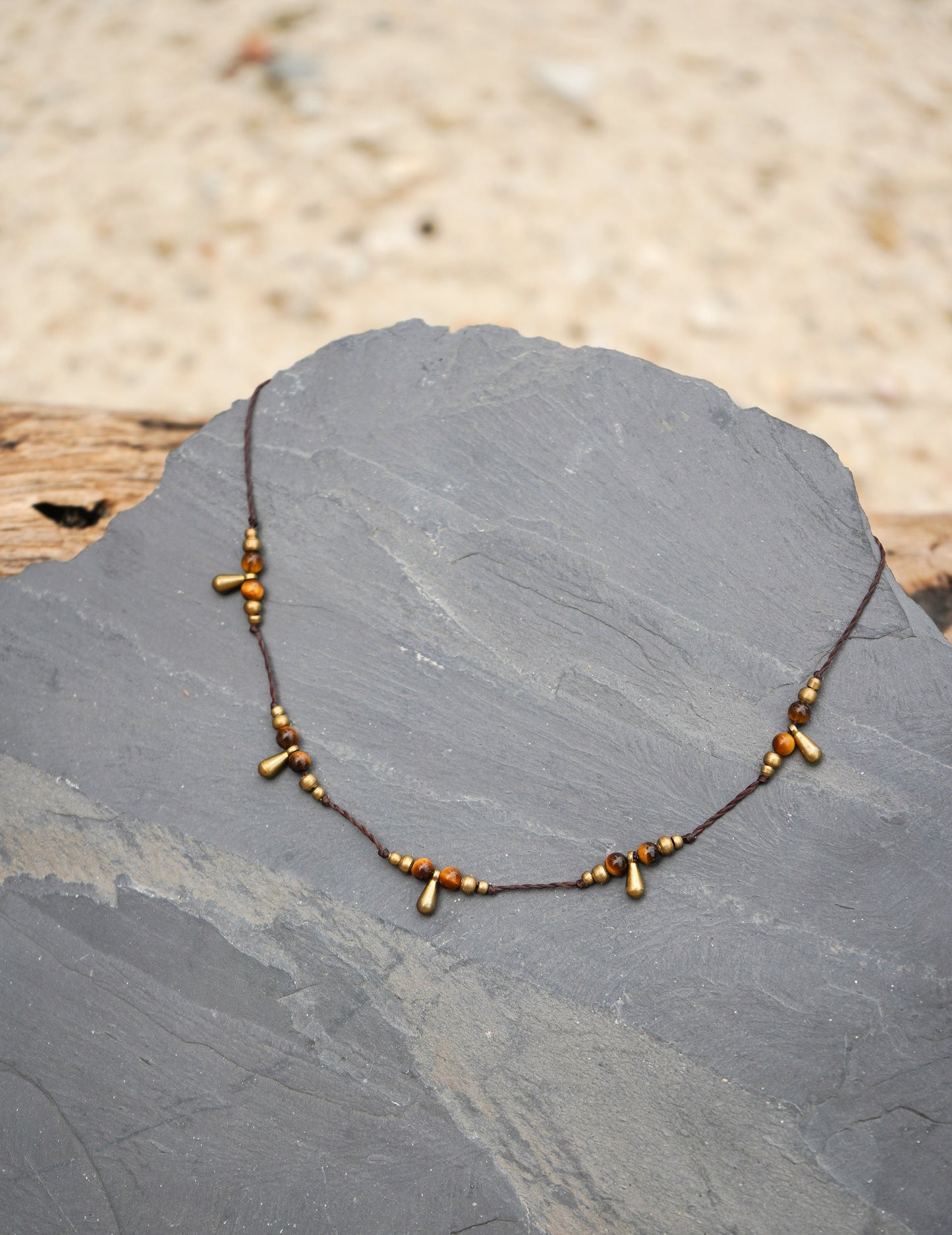 Kette "Lunera" mit Tigerauge und Mond (Layer)