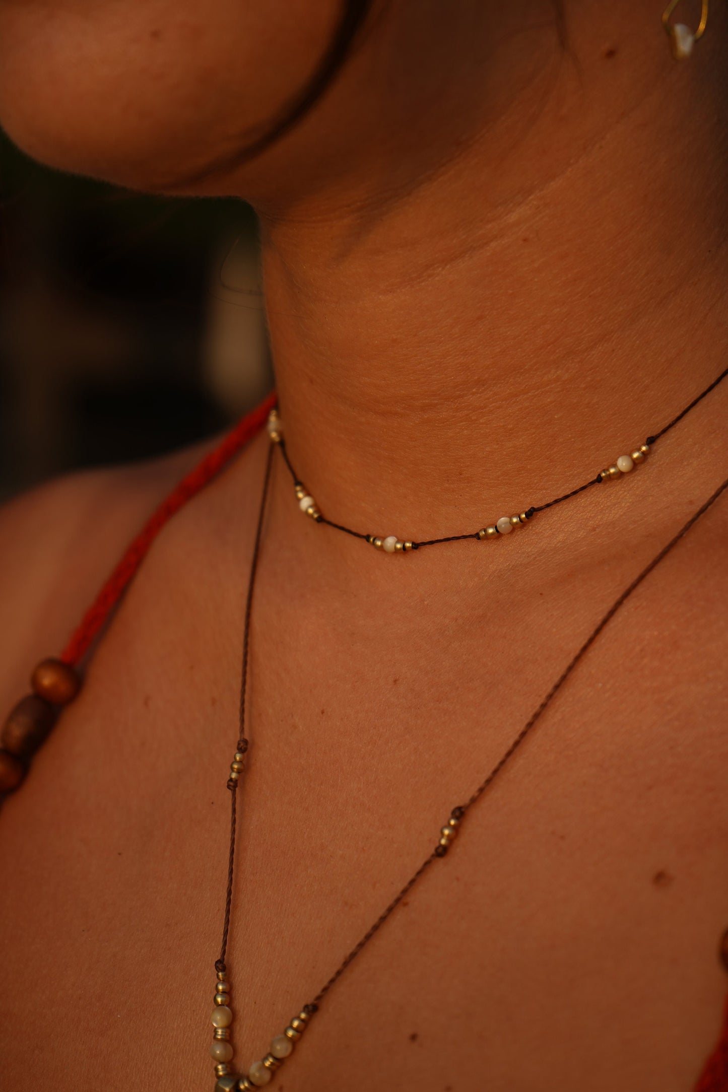 Kette "Liana" mit Perlmutt und Mond