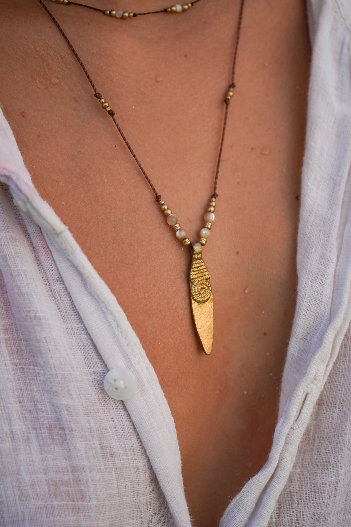 Kette "Liana" mit Perlmutt und Mond