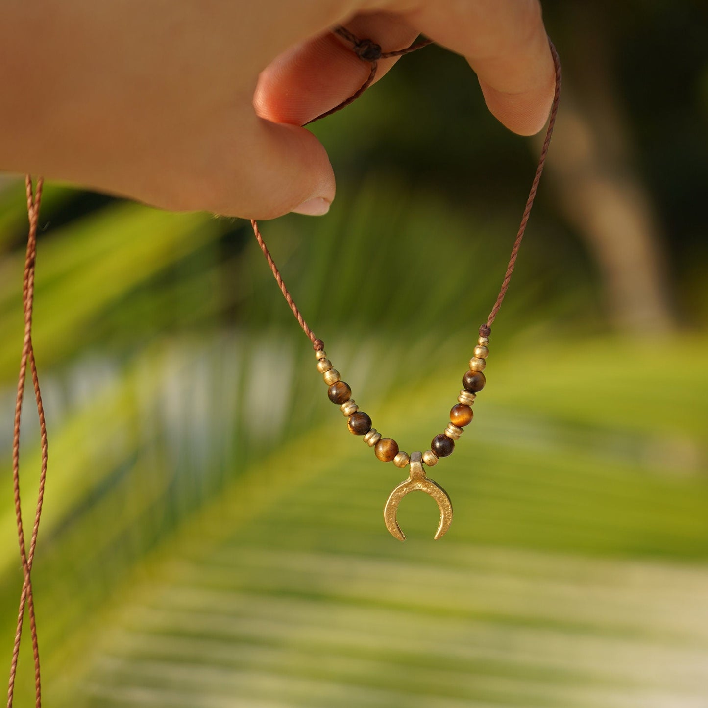 Kette "Linea" mit Tigerauge und Mond