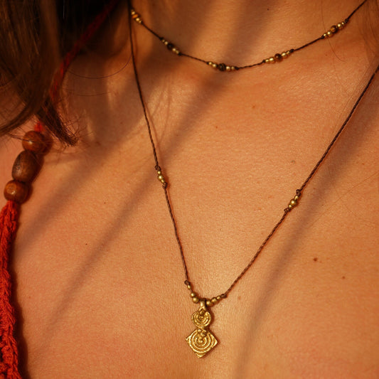 Kette "Marya"mit Messinganhänger