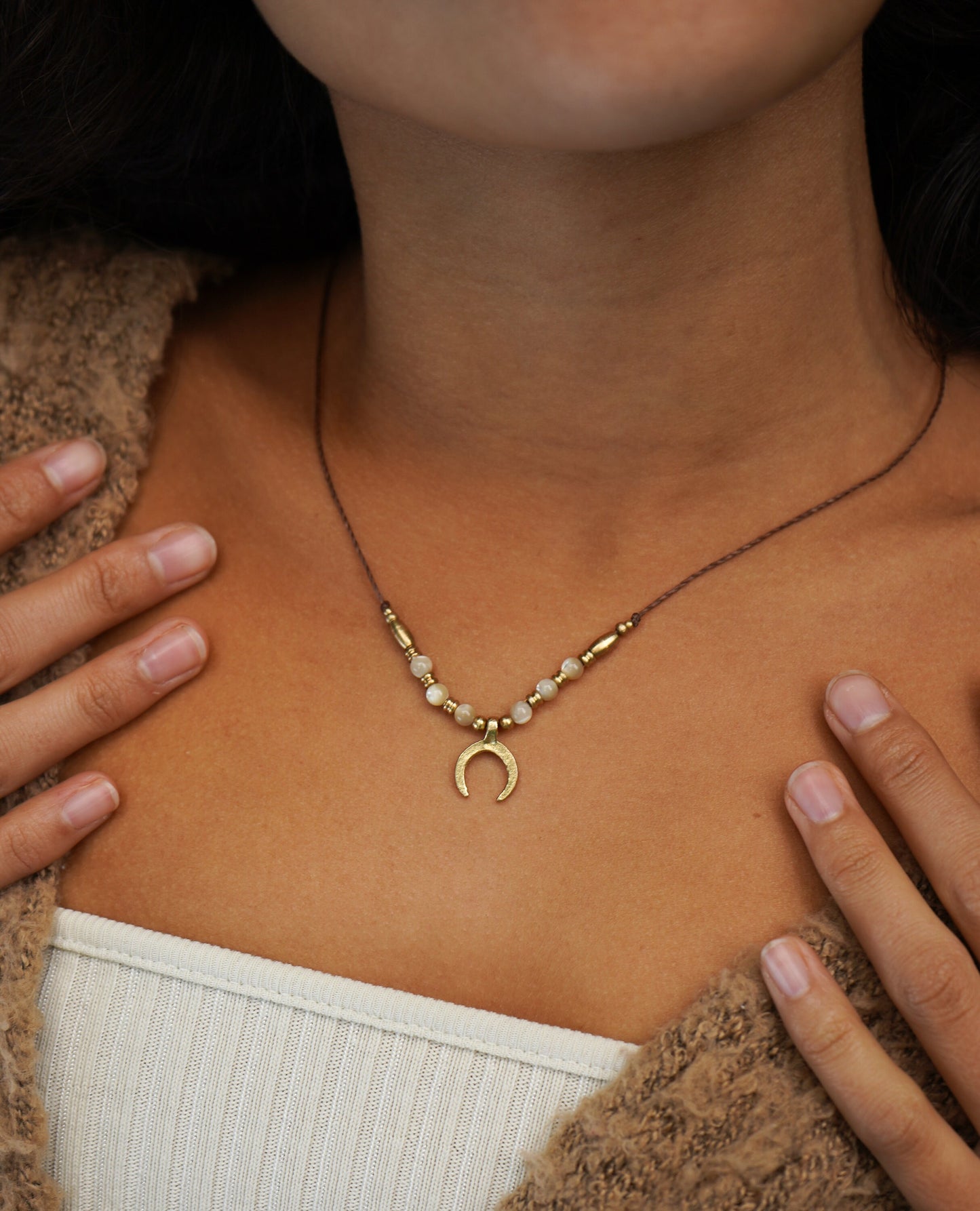 Kette "Malena" mit Perlmutt und Mond