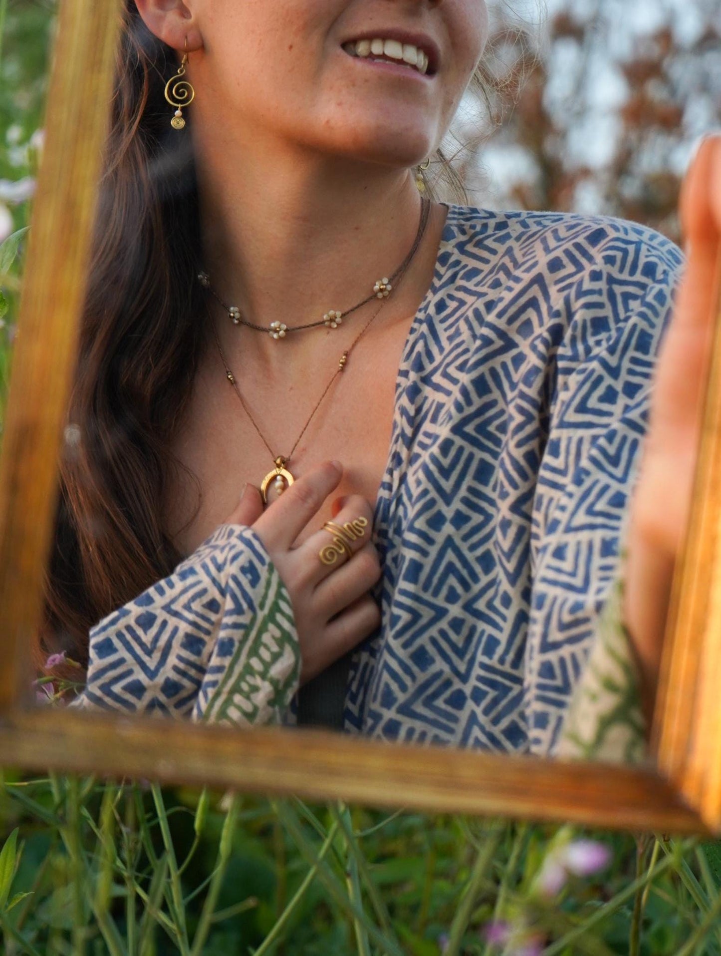 Kette "Luyana" mit Perlmutt und Mond