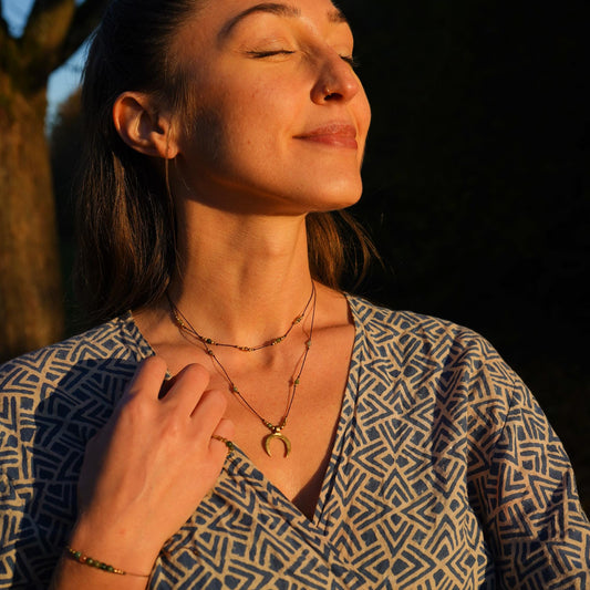 Schmuck Set "Athene" indischer Achat Kette + Ring + Armband