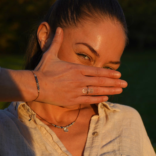 Schmuck Set "Juno" Silber Kette + Armband + Ring