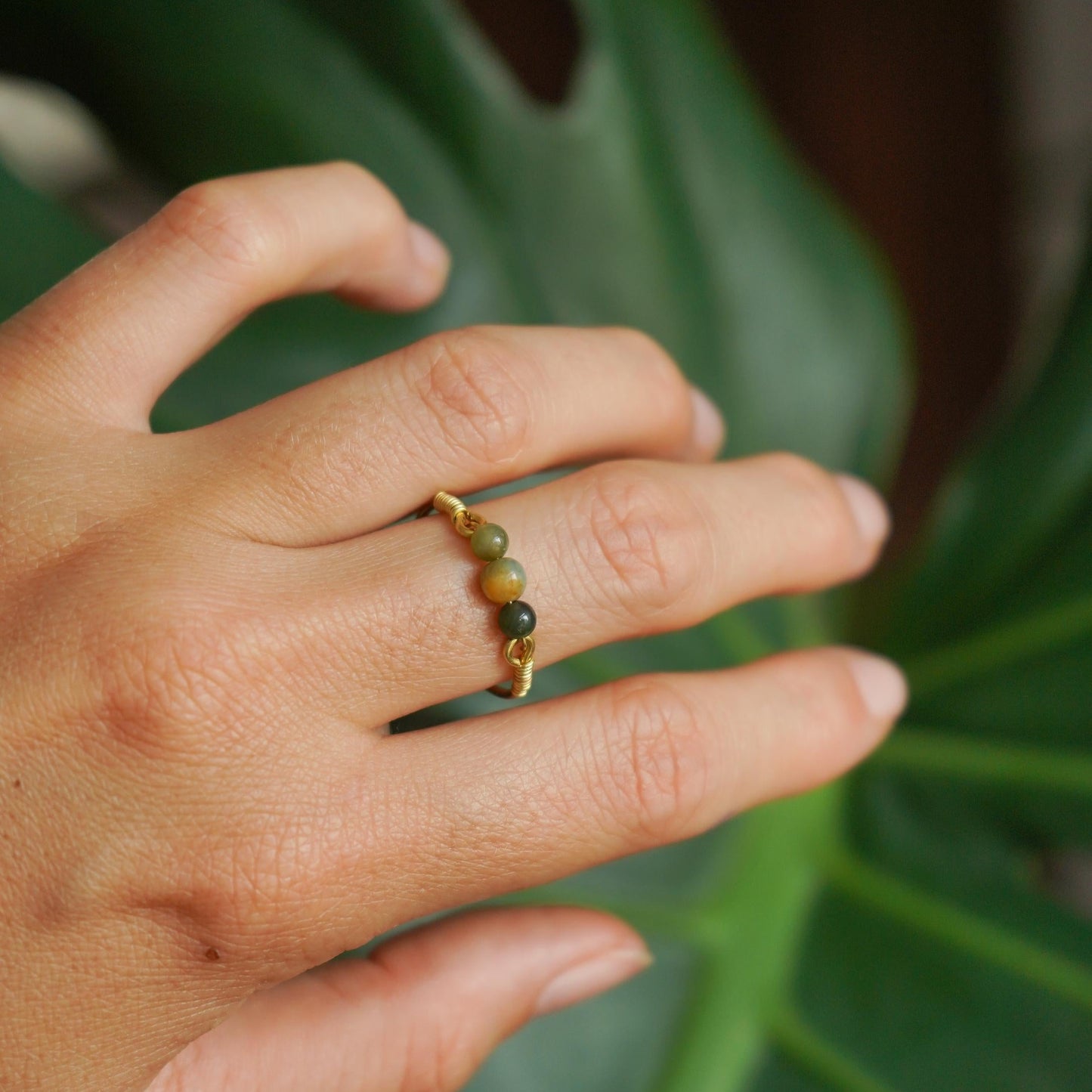 Schmuck Set "Mila" indischer Achat Kette + Ring + Armband