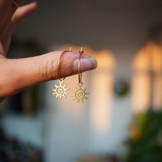 Ohrringe "Sumatra" mit Sonne und Spirale