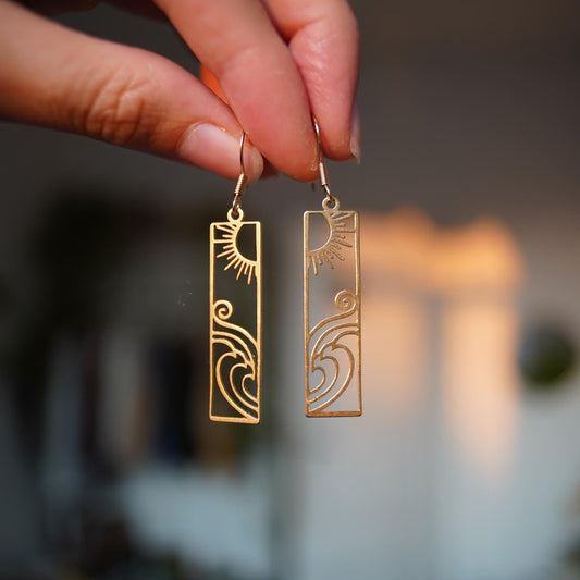 Ohrringe "Malyn" mit Sonne und Welle