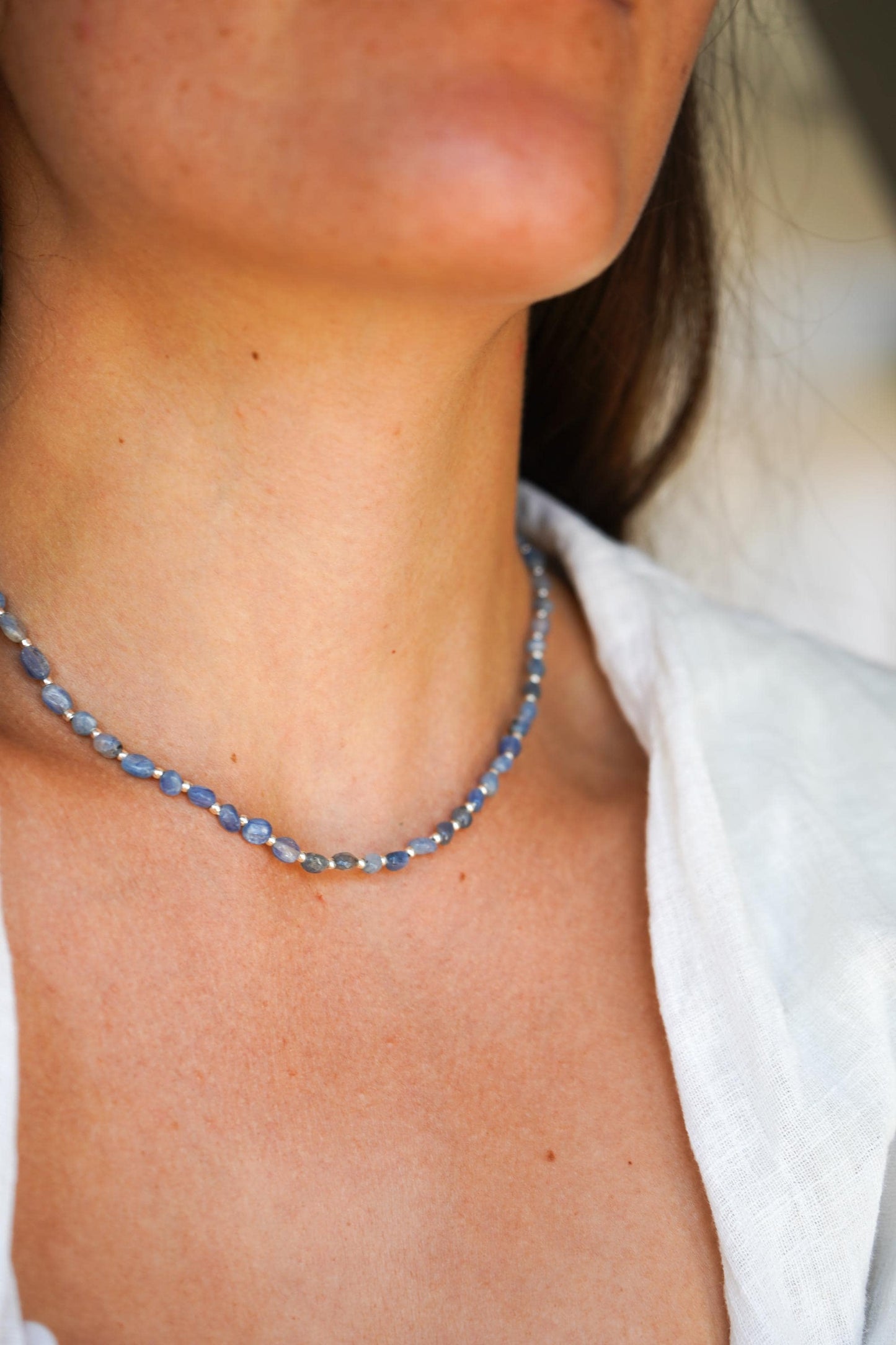 Kette 'Elisa' Silber mit blauem Edelstein