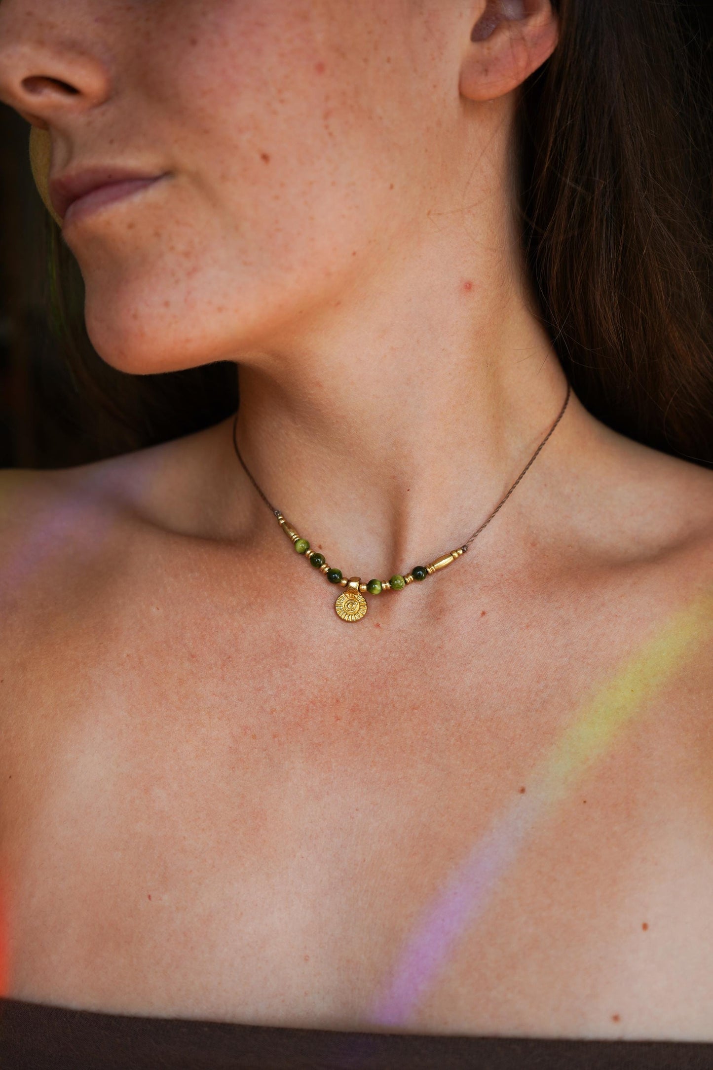 Kette "Moa" mit grünem Edelstein