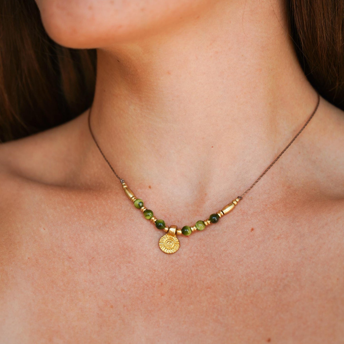 Kette "Moa" mit grünem Edelstein