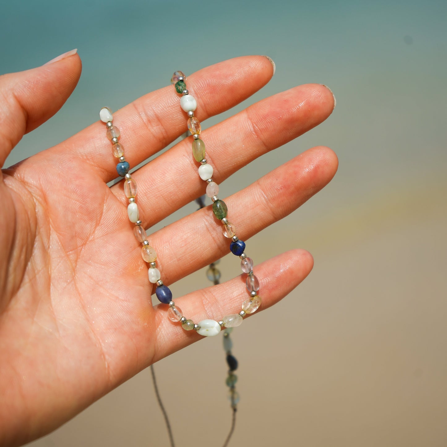 Kette "Zaria" (Silber) mit Edelstein