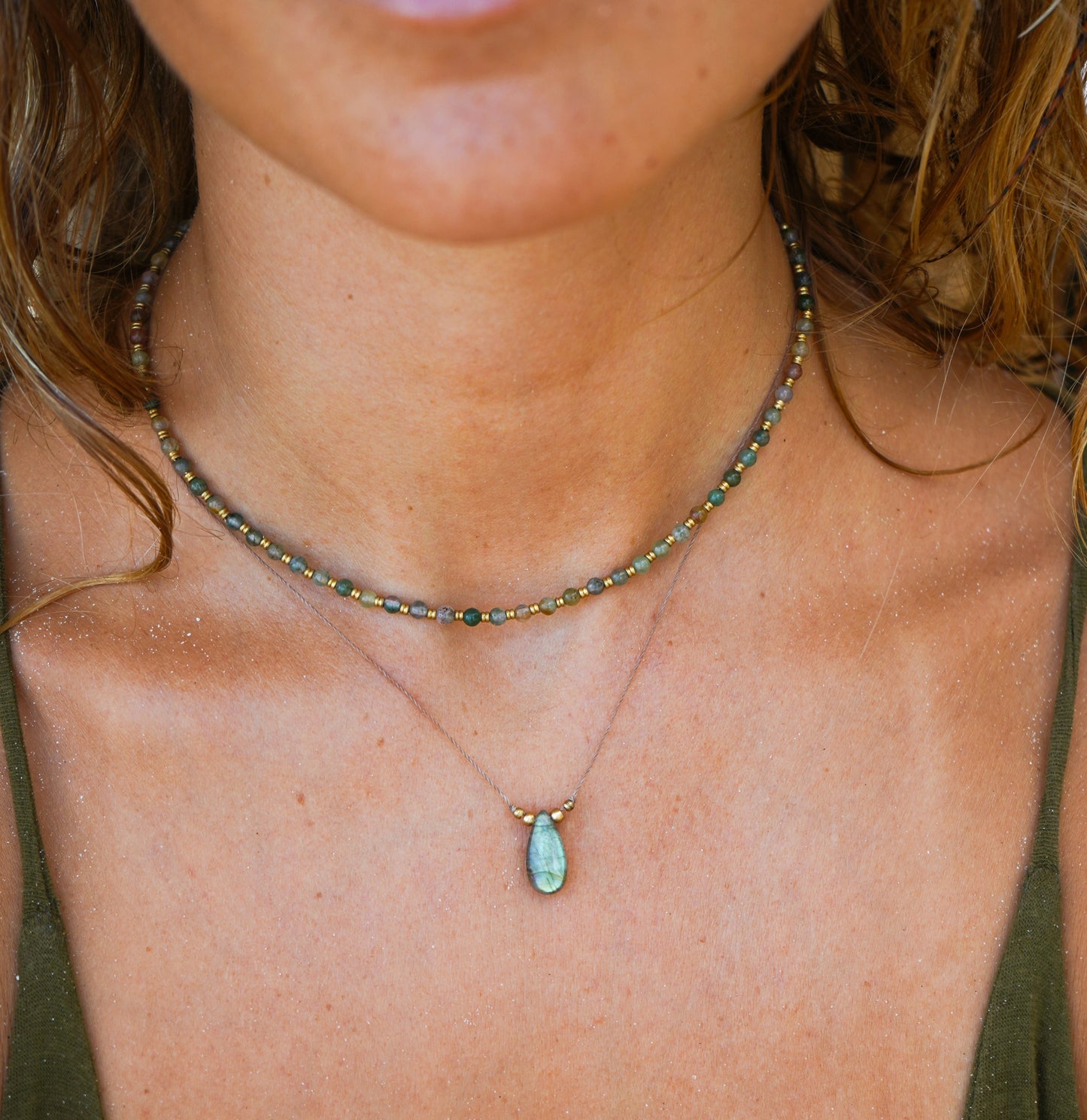 Kette 'Milena' mit Achat und Labradorit