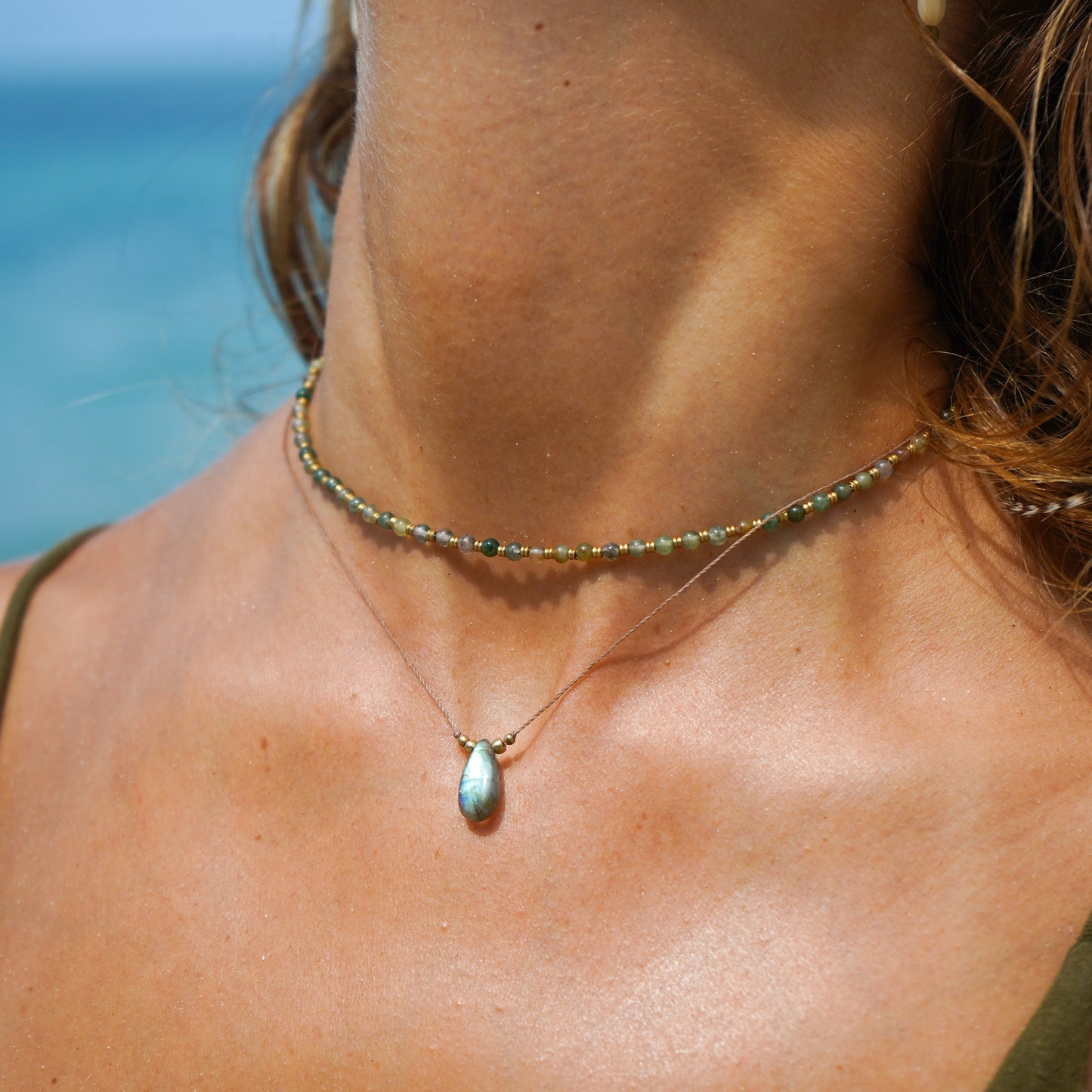 Kette 'Milena' mit Achat und Labradorit