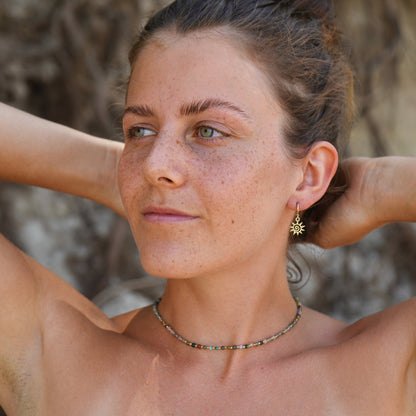 Ohrringe 'Suyana' mit Sonne und Spirale