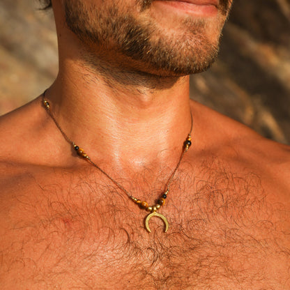 Kette "Luca" mit Mond und Tigerauge (Herren)