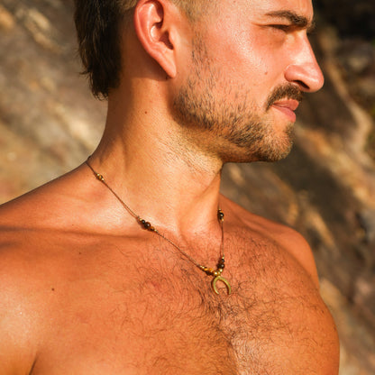 Kette "Luca" mit Mond und Tigerauge (Herren)