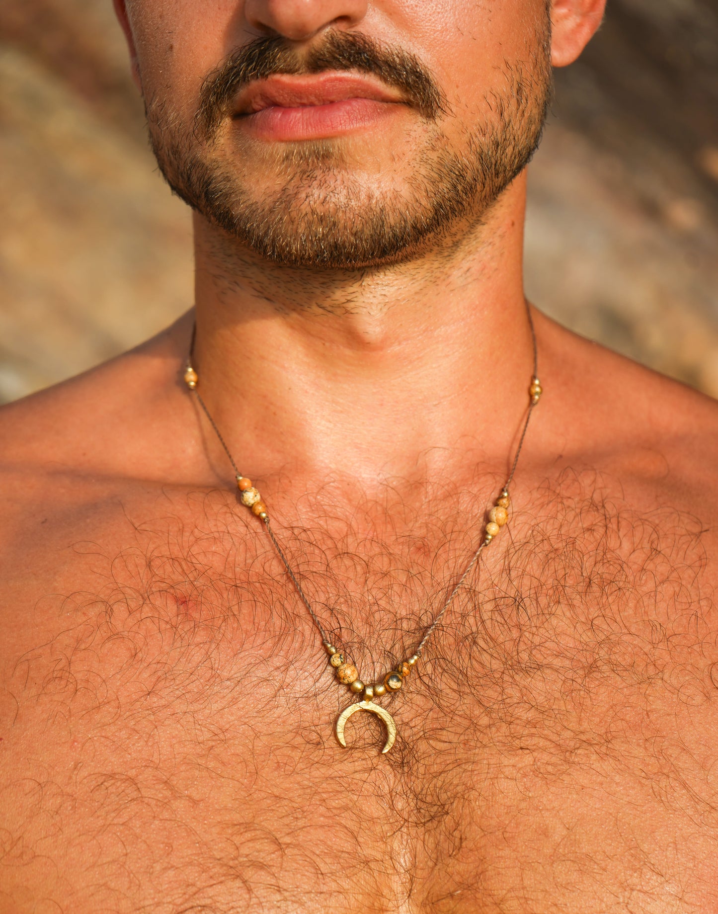 Kette "Miran" mit Mond und Jaspis (Herren)