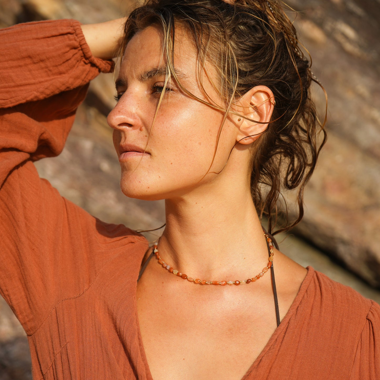 Kette 'Raja' mit Edelstein