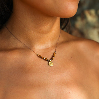 Kette "Luvia" mit Tigerauge und Sonne