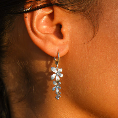 Ohrringe 'Fiona' mit Blumen (Silber)