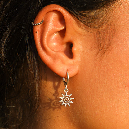Ohrringe "Solea" (Silber) Sonne und Spirale