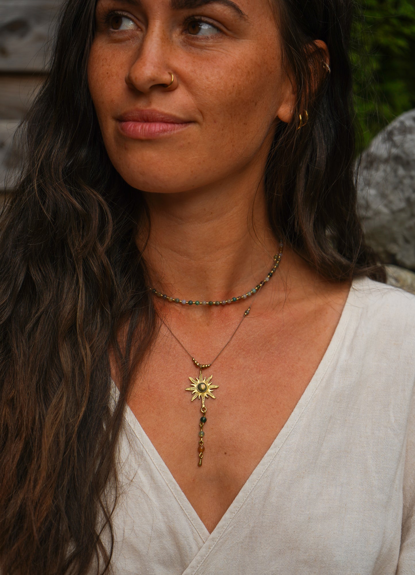 Kette "Niara" mit Achat und Sonne (limited)