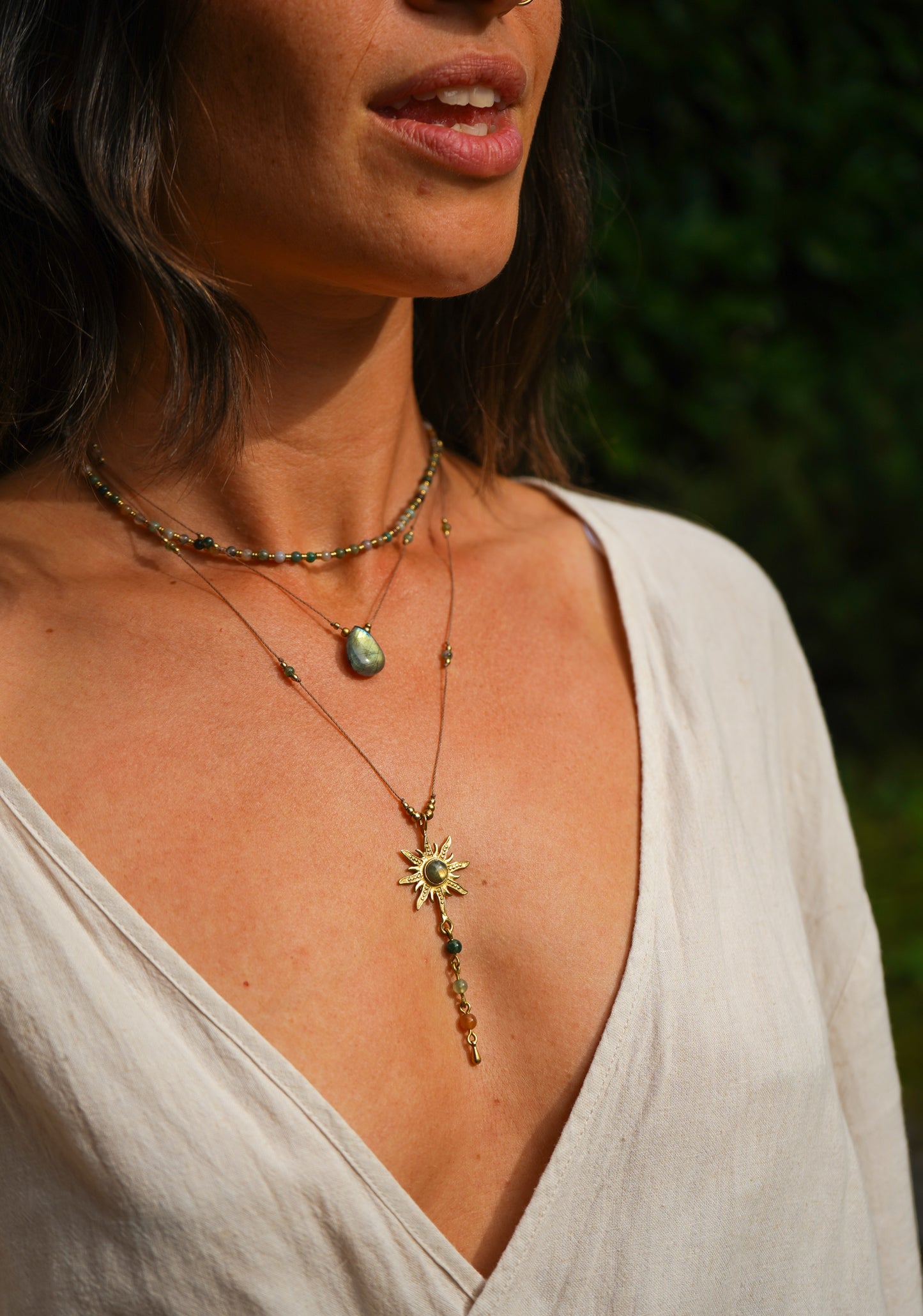 Kette "Niara" mit Achat und Sonne (limited)