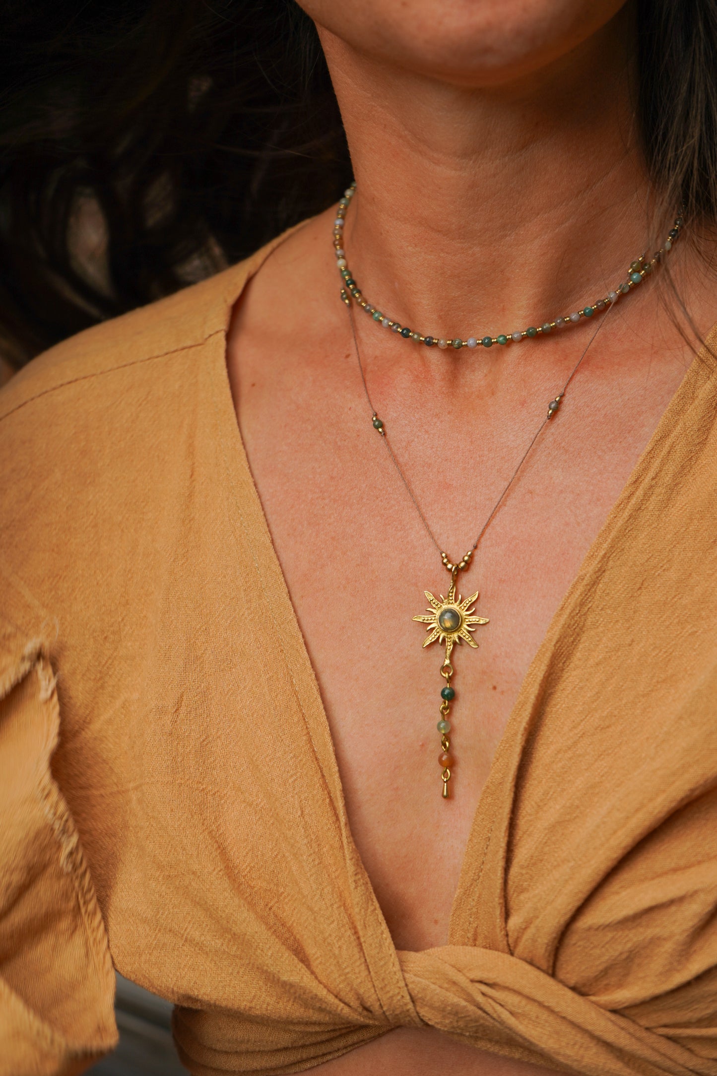 Kette "Niara" mit Achat und Sonne (limited)