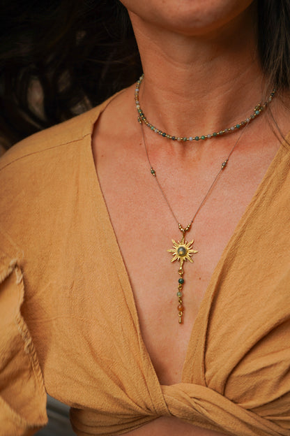 Kette "Niara" mit Achat und Sonne (limited)