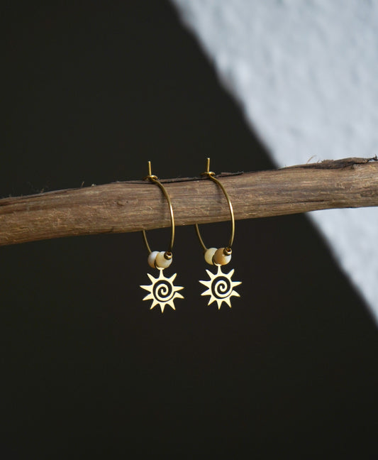 Ohrringe "Mila" Perlmutt Sonne