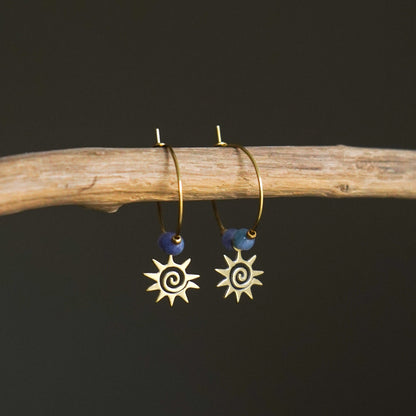 Ohrringe "Manua" Aventurin Sonne Spirale