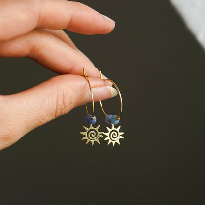 Ohrringe "Manua" Aventurin Sonne Spirale