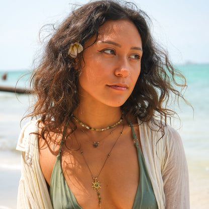 Kette "Zora" mit Edelstein (Layer)