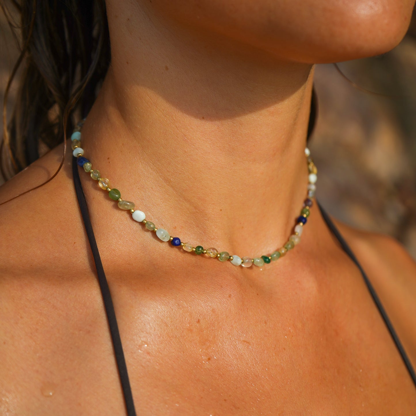 Kette "Zora" mit Edelstein (Layer)
