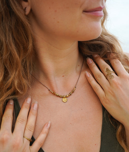 Kette "Malya" mit Jaspis und Sonne