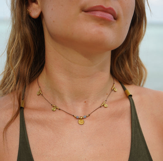 Kette "Maelia" mit Aventurin und Sonne